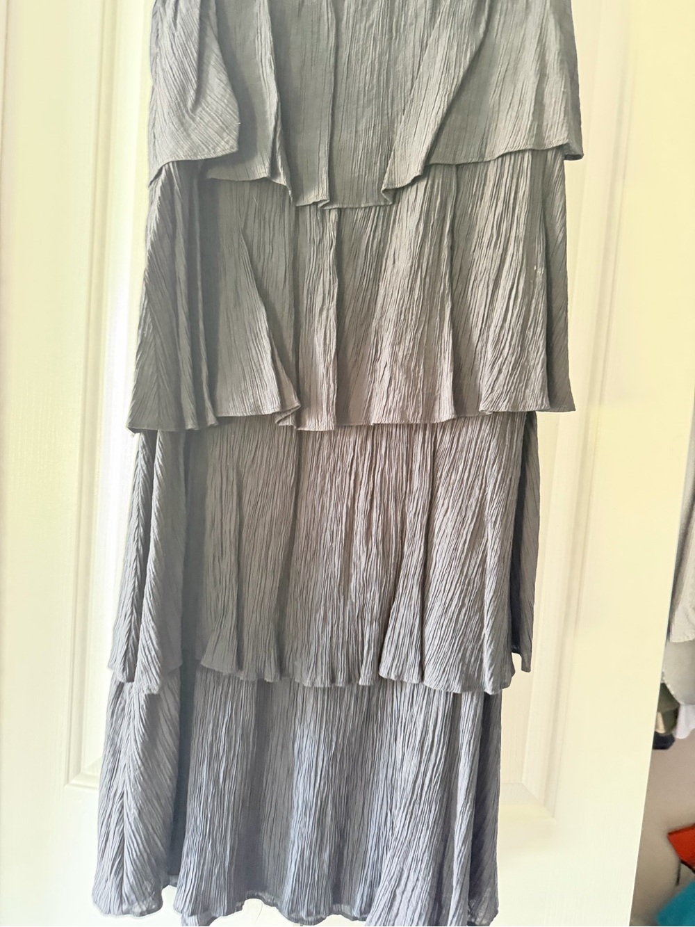 Abercrombie & Fitch Charcoal Tiered Maxi Skirt